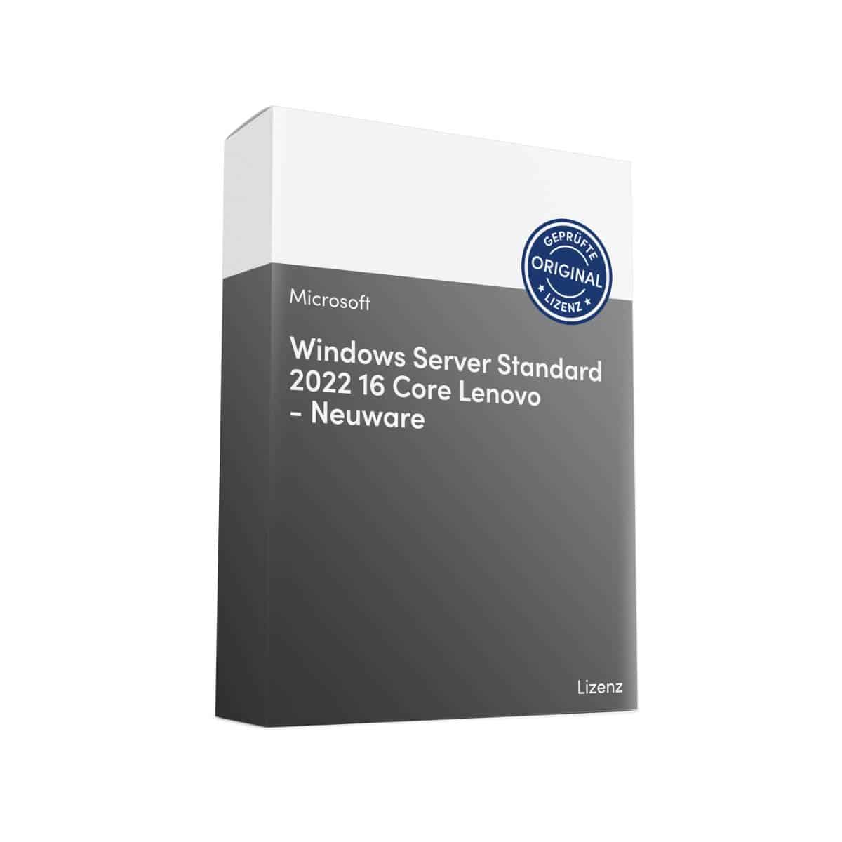 Windows Server Standard 2022 16 Core Lenovo Neuware DE